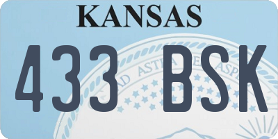KS license plate 433BSK