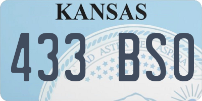 KS license plate 433BSO