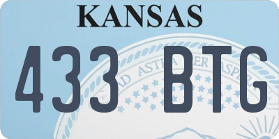 KS license plate 433BTG