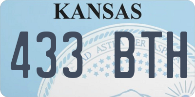 KS license plate 433BTH