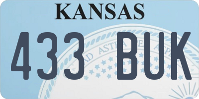 KS license plate 433BUK
