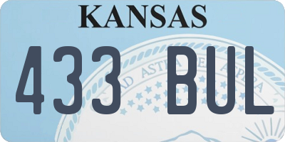 KS license plate 433BUL