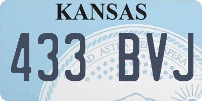 KS license plate 433BVJ