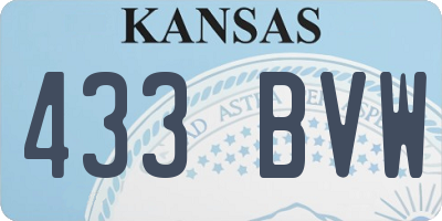 KS license plate 433BVW