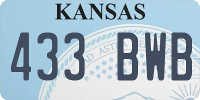 KS license plate 433BWB