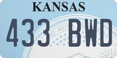 KS license plate 433BWD