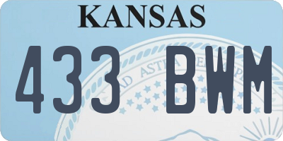 KS license plate 433BWM