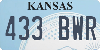 KS license plate 433BWR