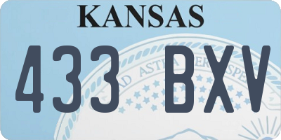 KS license plate 433BXV