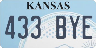 KS license plate 433BYE