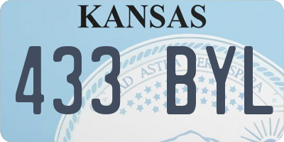 KS license plate 433BYL