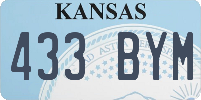 KS license plate 433BYM