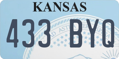 KS license plate 433BYQ