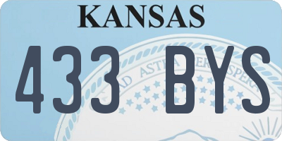 KS license plate 433BYS