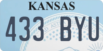 KS license plate 433BYU