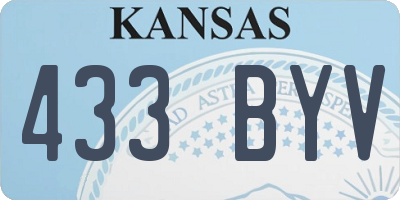 KS license plate 433BYV