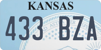 KS license plate 433BZA