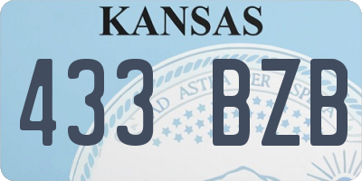 KS license plate 433BZB