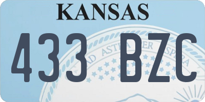 KS license plate 433BZC