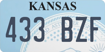 KS license plate 433BZF