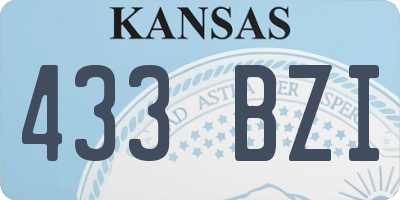 KS license plate 433BZI
