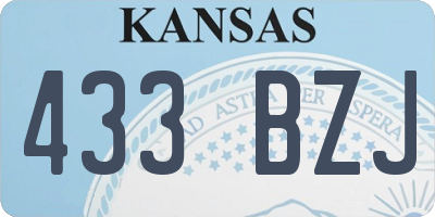 KS license plate 433BZJ