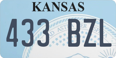 KS license plate 433BZL