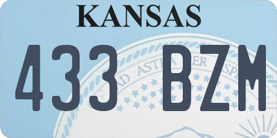 KS license plate 433BZM