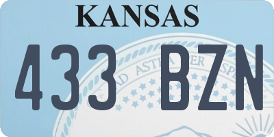 KS license plate 433BZN