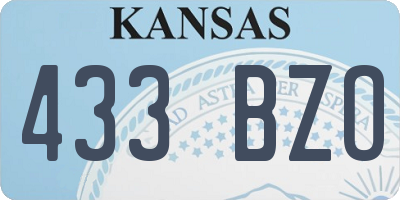 KS license plate 433BZO