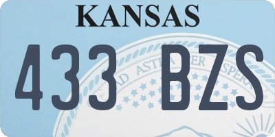 KS license plate 433BZS