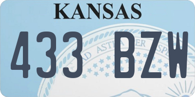 KS license plate 433BZW