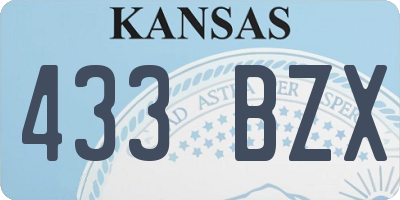 KS license plate 433BZX