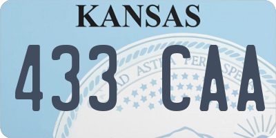 KS license plate 433CAA