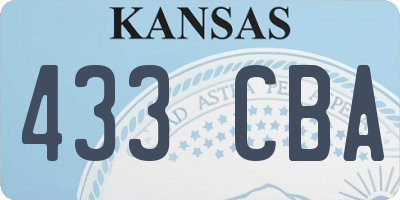 KS license plate 433CBA