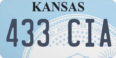 KS license plate 433CIA