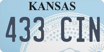 KS license plate 433CIN