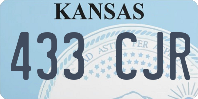 KS license plate 433CJR