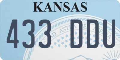 KS license plate 433DDU