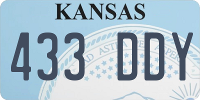 KS license plate 433DDY