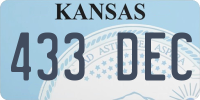 KS license plate 433DEC