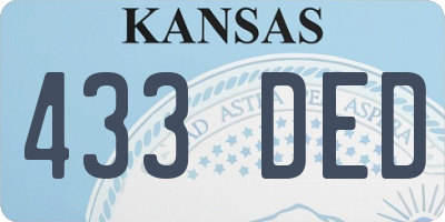 KS license plate 433DED