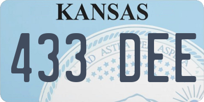 KS license plate 433DEE
