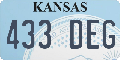 KS license plate 433DEG