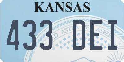 KS license plate 433DEI