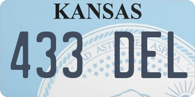 KS license plate 433DEL