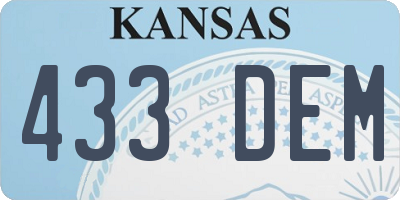 KS license plate 433DEM