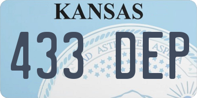 KS license plate 433DEP