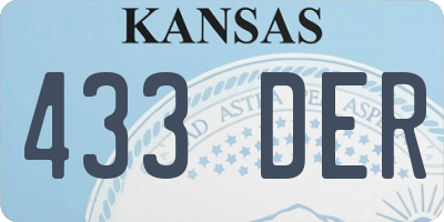KS license plate 433DER