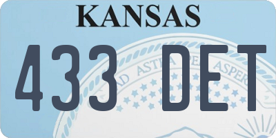 KS license plate 433DET